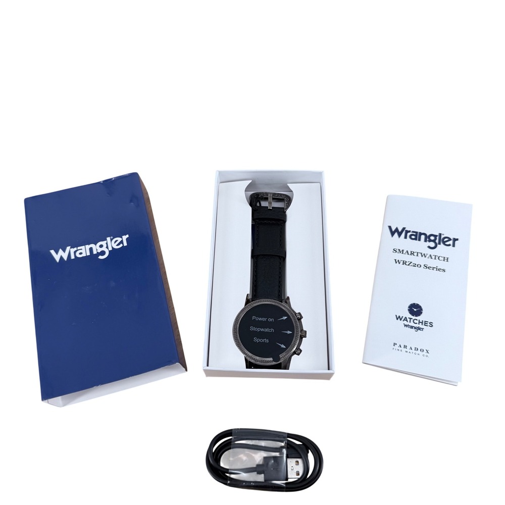 Wrangler WRZ20L-111PB Smartwatch Black Leather Strap Digital Watch New in Box